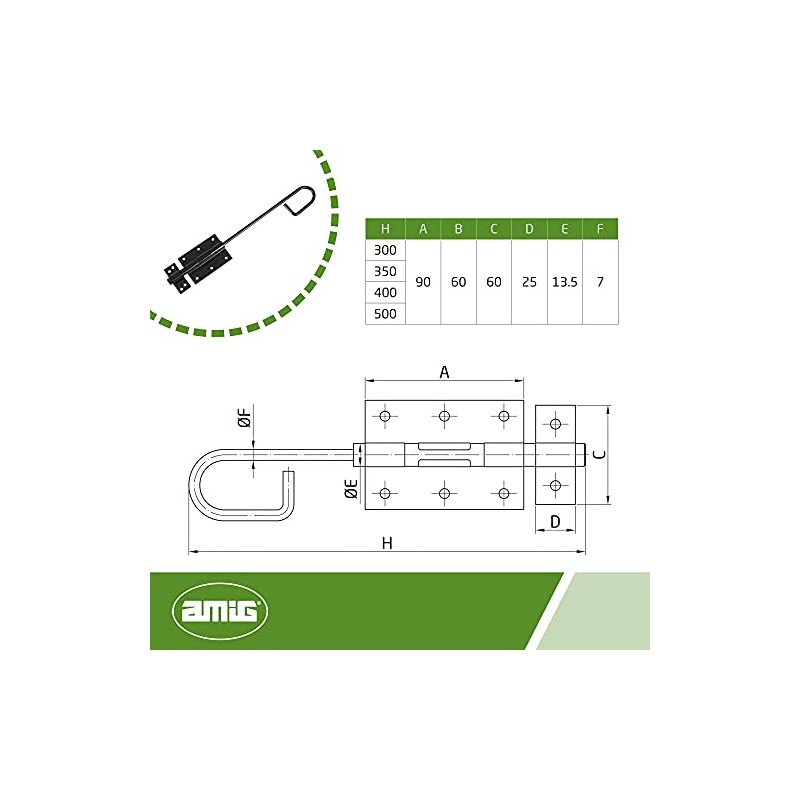 Amig - Overlap Pin | Door Latch | Heavy Duty
