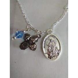 Catholic St Michael 5 Way Cross Medal Necklace 20" Chain