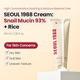K-SECRET SEOUL 1988 Snail Mucin 93% Cream – Concentrated Yet Lightweight Formula Infused with 93% Snail Mucin | Non-Sticky & Fast-Absorption Facial Cr