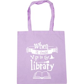 Hippowarehouse When in doubt go to the library Tote Shopping Gym Beach Bag 42cm x38cm, 10 litres