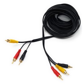 DRUT 10m 3 RCA to 3 RCA Phono Male Plug Triple Jack Cable AV Audio Video Composite Lead 33ft