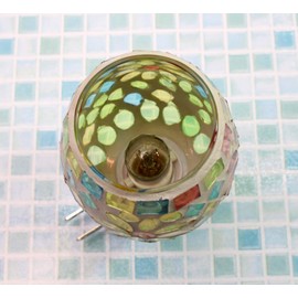 Folkart CNJYK3 Cute, Handmade, Glasswork, Mossa, Foot Lamp, Flower, Yellow