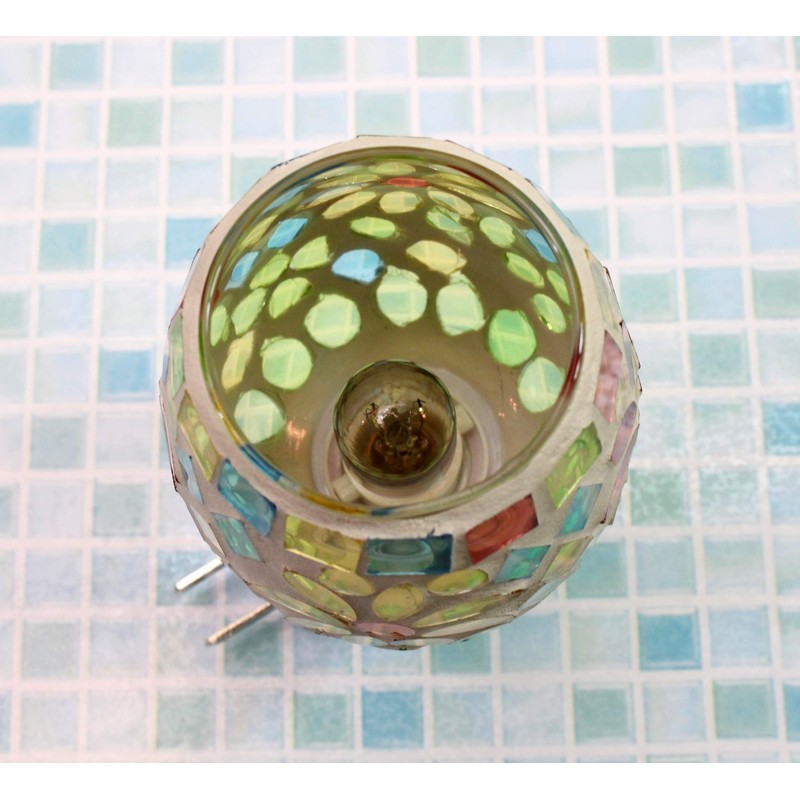 Folkart CNJYK3 Cute, Handmade, Glasswork, Mossa, Foot Lamp, Flower, Yellow