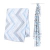 Lulujo Bamboo Swaddle Blanket (Blue Chevron)