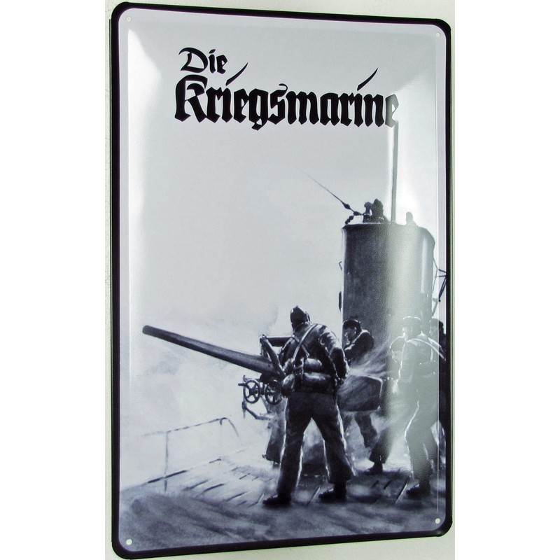 Tin Sign 20 x 30 cm Curved Historical German Marine