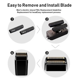 Replacement Shaver Heads Compatible with BaByliss Foil Shaver (Black/4)