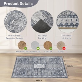 Office Chair Mat for Hardwood Floor&Tile Floor,36"X 48" Heavy Duty Desk Chair Mat for Hard Floors,Under Desk Rug for Rolling Computer Chair,Anti Slip,Low Pile Carpet Floor Protector-Grey