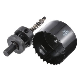 HOHXEN 71mm HSS Hole Saw, High Speed M42 Bi-Metal Wood Hole Dill Bit with Heavy Duty Arbor, Round Drill Cutter for Fiberboard, Wood, Plastic, Drywall, Thin Metal, Plasterboard, Copper - Black