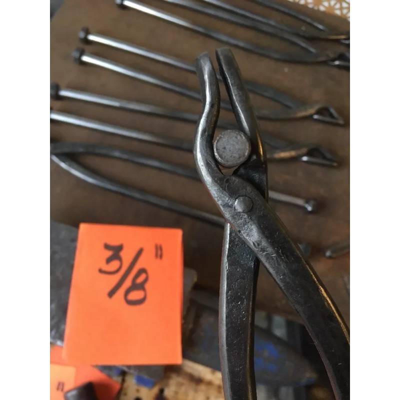 Zinn Forge Blacksmith Tongs- 12”- Universal- Multipurpose- Forging Tool- Hand