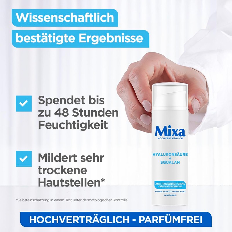 Mixa Anti-dryness cream, face cream for dry, sensitive skin, with