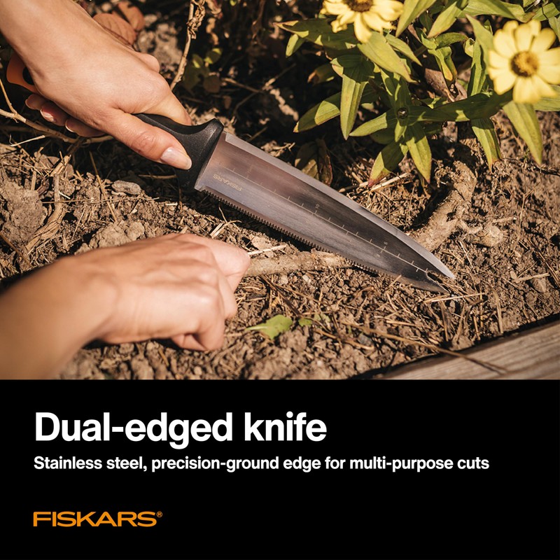 Fiskars Hori Hori Garden Knife with Sheath, Multi-Purpose Heavy Duty