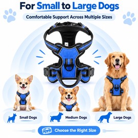 Adjustable Reflective Dog Harness for Daily Walks – Soft Breathable Nylon No-Pull Vest for Small to Large Dogs