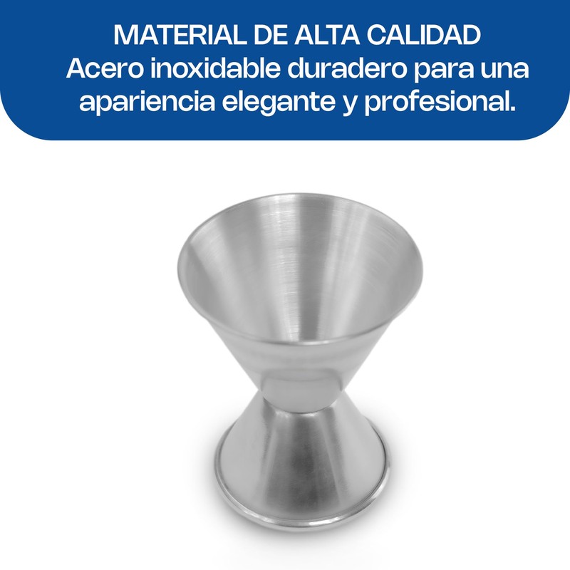 Medidor para bebidas doble de acero inoxidable 1 y 2