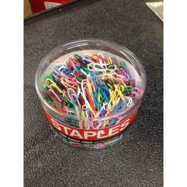 VINYL COATED PAPER CLIPS  MULTI COLORS 1000 COUNT