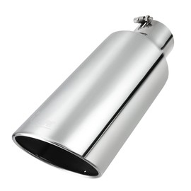 Upower 4" to 7" Diesel Exhaust Tips 4" inlet 7" outlet 18" Long Universal Exhaust Tips Mirror Polish Stainless Steel Exhaust Tailpipe Rolled Edge Bolt On Diesel Tips
