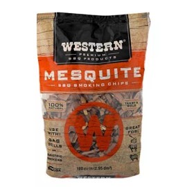 Western Premium BBQ Products Mesquite BBQ Smoking Chips, 180 cu in