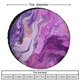 Spare Tire Cover Waterproof Uv Sun Camper Wheel Protectors Covers Marble Purple Colorful Weatherproof Tire Protectors Universal Fit for Rv SUV Truck Camper Travel Trailers Accessories 15inch