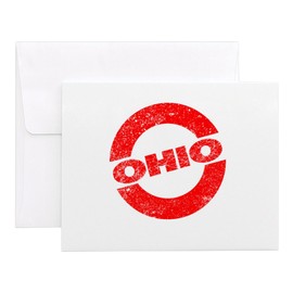 CafePress Rubber Ink Stamp Ohio 4.25" x 5.5" Notecards 10 Pack
