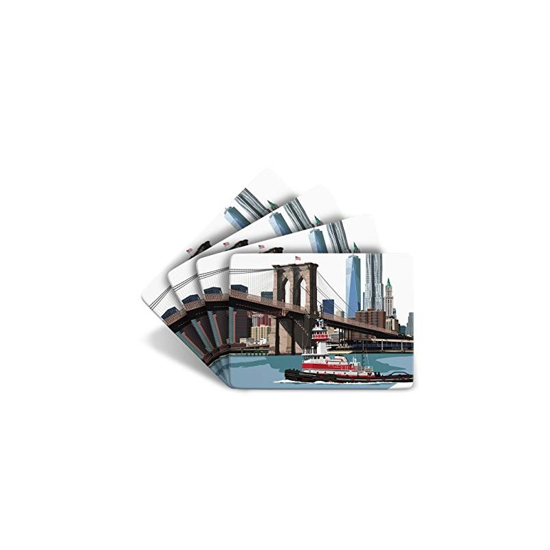 New York"Brooklyn Bridge" Set of 4 Table Mats Placemat -