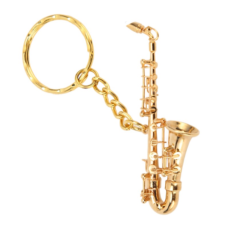 Cute Saxophone Pendant Keychain Portable Funny Brass Miniature Saxophone Musical