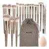 Set 18 Pzs Brochas Maquillaje Con Bolsa De Cosméticos Color