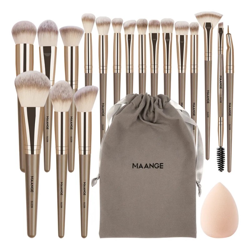 Set 18 Pzs Brochas Maquillaje Con Bolsa De Cosméticos Color