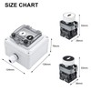 OELFFOW IP67 Button Switch Outdoor Waterproof Box 2 Push Button