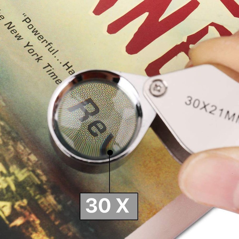 Magnifier High Magnification Magnifier [30x Magnification] Silver with Dedicated Case