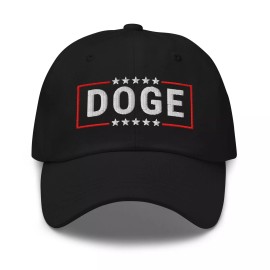 Sharp POD DOGE hat Trump Musk hat, Trump Embroidered Dad hat Trump 2024 President hat doge - Black
