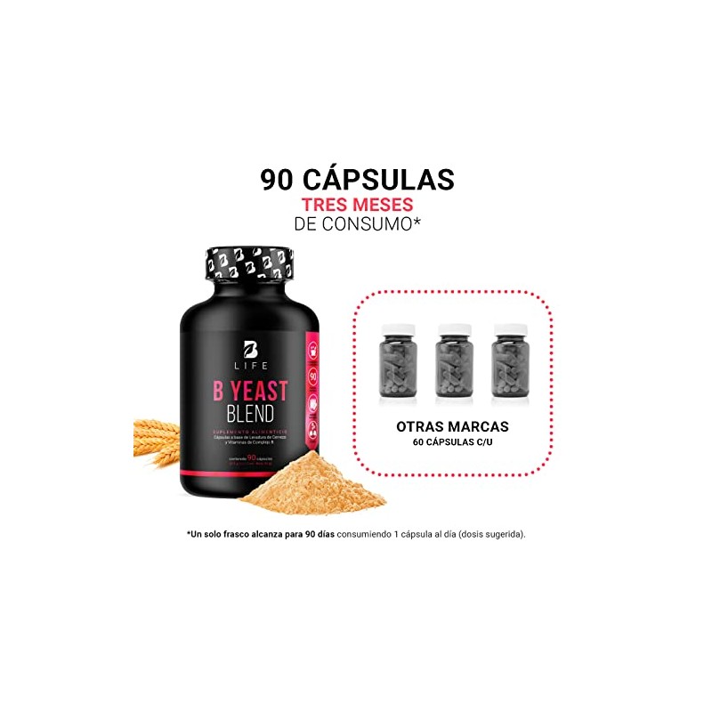 Complejo Levadura Cerveza Vitaminas B12 Ingredientes Naturales Cápsulas 500 Yeast
