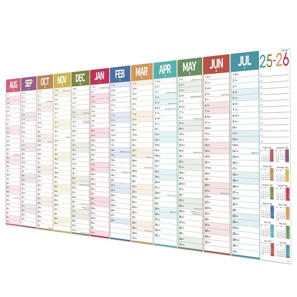 Academic Wall Planner 2025/2026, Wall Calendar Planner 2025-2026 UK Large
