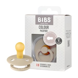 BIBS 100245 Vanilla Natural Rubber Pacifier, Single Item, COLOUR Size 1 (0 - 6 Months) (Genuine Japanese Product) BPA-Free, Arch Shape, Reduces Friction, Round Nipple Similar to the Chest