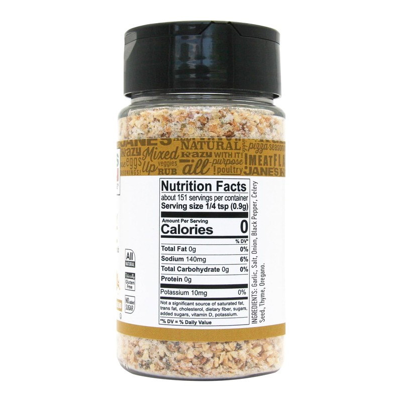 Jane's Krazy Chunky Mixed-Up Garlic Seasoning, 135 Grams (Packing may