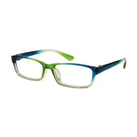 Reading Glasses Rectangle Full Frame Men Women for Small Face Eyeglasses Readers Green Blue +0.25