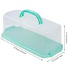 FEOOWV Portable Plastic Rectangular Loaf Bread Box with Transparent Lid,