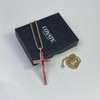 COYATE Opal Cross Necklace for Men Women, Silver Tone Gold