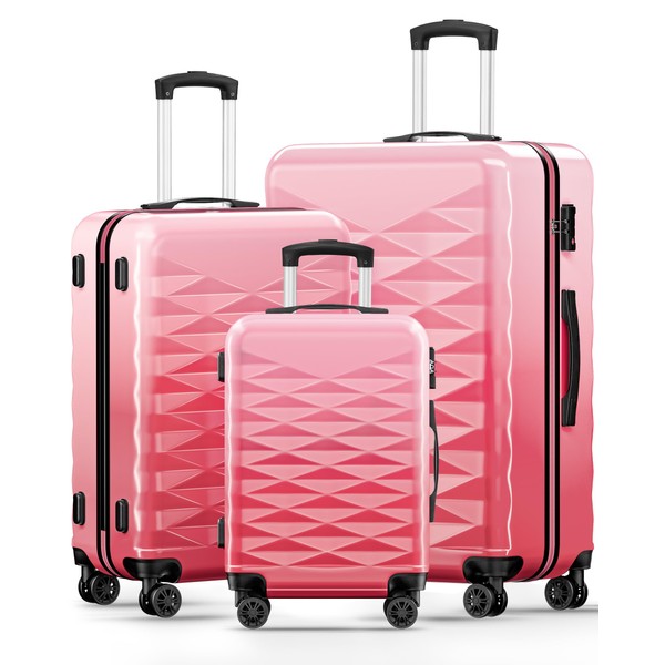 Suitour luggage sets 3 piece,Hardside Lightweight Suitcase Sets with Spinner