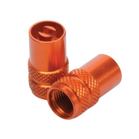 Tusk Billet Aluminum Valve Stem Caps w/Core Remover Orange