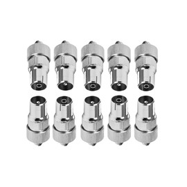 SoSupplies 5 X Female 5 X Male Tv Aerial Connector Plug/Socket Aerial Coaxial Coax Cable