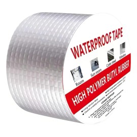 Cinta Impermeable Butilo Glowlin 10m x 10cm Tapa Goteras Plata Techos