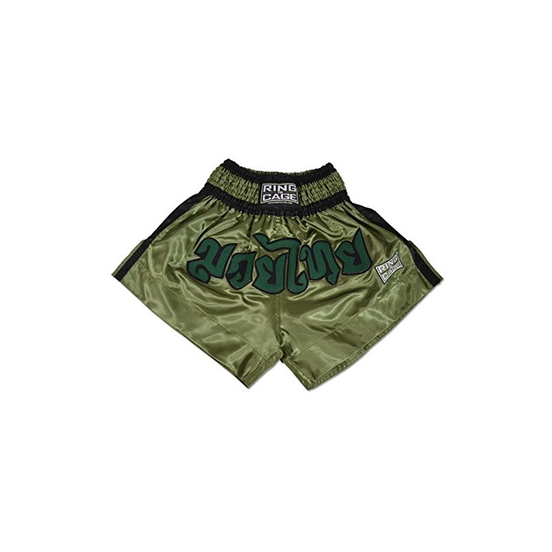 Muay Thai Shorts - Marine Green/Black (Large)