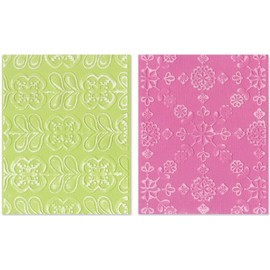 Sizzix Textured Impressions A2 Embossing Folders 2/Pkg-Kaleidoscope Blooms