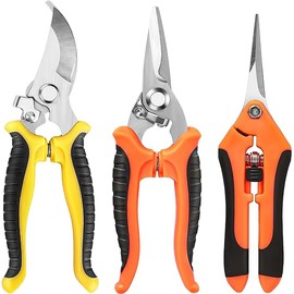 LELYFIT 3 x Garden Shears, Sharp Rose Shears Made of Stainless Steel, Precise Pruning Shears, Bypass Cutting Edge for Branches, Branches, Fruit Trees, up to 20 mm Cutting Diameter
