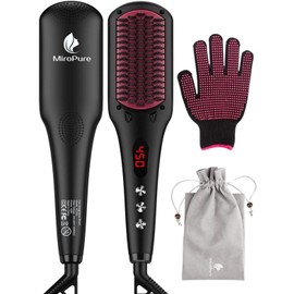 MiroPure Enhanced Hair Straightener Brush by MiroPure 2-in-1 Ionic Straightening Brush