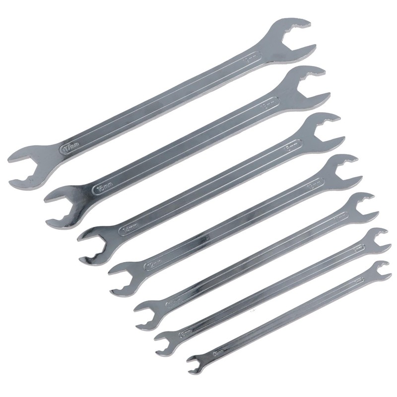 Ultra Thin Ratcheting Action Spanner Wrench Set Double Ended 6