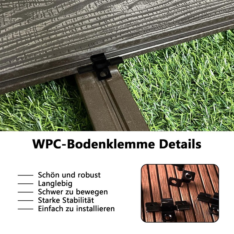 WPC Decking Clips: WPC Mounting Clips Stainless Steel for Mounting