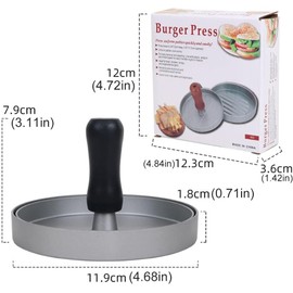Aluminum Non-Stick Hamburger Press - Burger Press with 100 Free Patty Papers for BBQ,Stuffed Burgers,Beef Burger