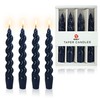 7.5 Inches Spiral Taper Candles Navy BlueTwisted Candle Dripless Unscented