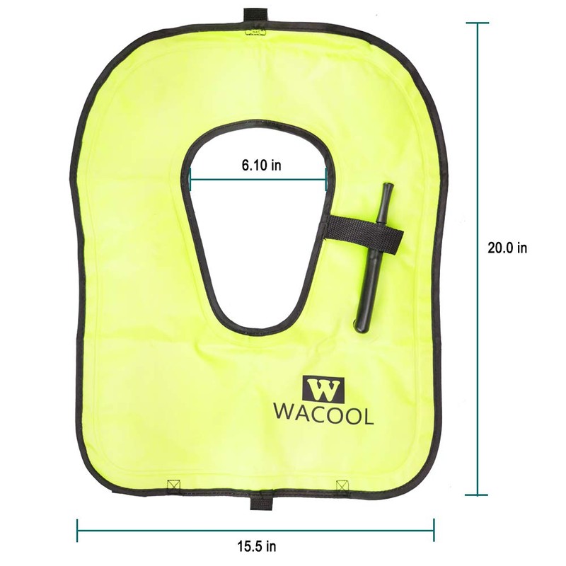 WACOOL Inflatable Snorkel Diving Swimming Scuba Vest Jacket for Adult