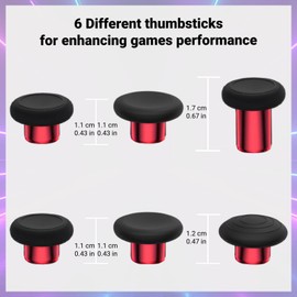 Elite Series 2 Gaming Controller Accessories Kit with Thumbsticks, D-Pads, Paddles, Trigger Buttons for Xbox One Elite Series 2 Core (Red)